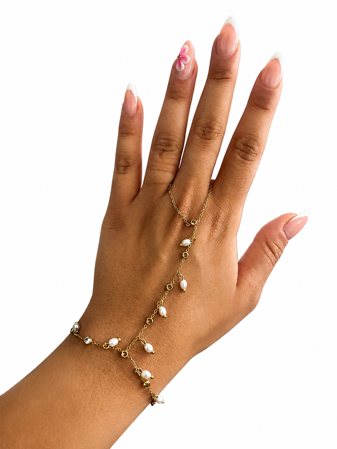 Chaîne de main Perla ajustable pour femme, bijou de main minimaliste