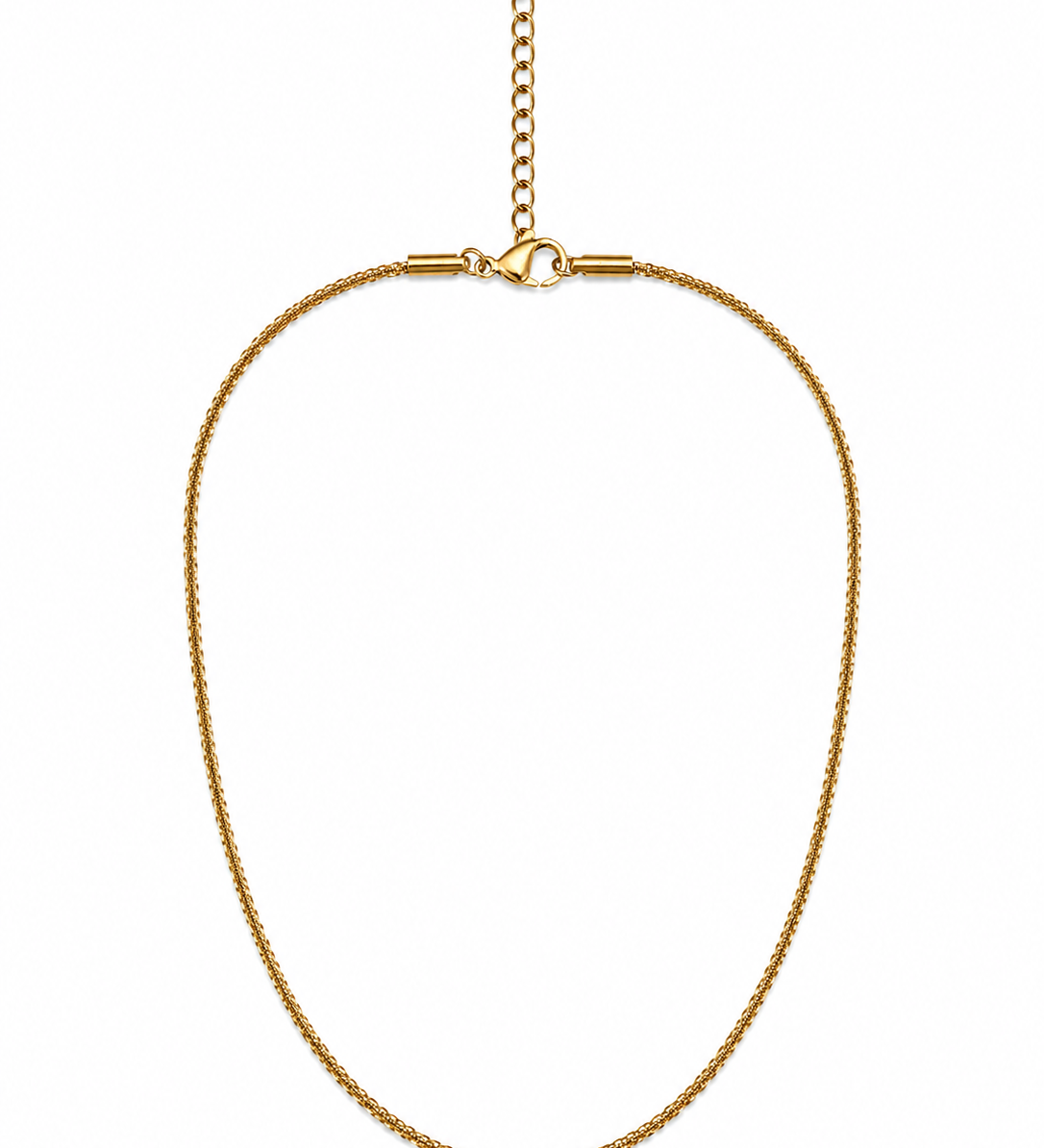 Collier Alba doré résistant à l'eau présenté à plat