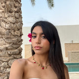 Bijou collier cerise en acier inoxydable doré style été Cherry Fresh - Ordiajade