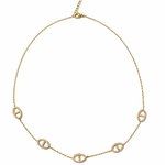 Collier City en acier inoxydable doré avec chaîne fine et maillons ovales - Ordiajade