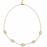 Collier City en acier inoxydable doré avec chaîne fine et maillons ovales - Ordiajade