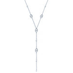 Collier en Y argenté en maille marine et acier inoxydable - Ordiajade