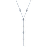 Collier en Y argenté en maille marine et acier inoxydable - Ordiajade