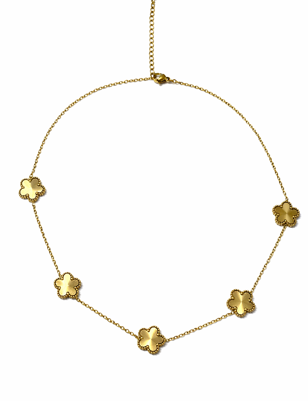 Collier Garden en acier inoxydable doré avec motifs fleurs délicates - Ordiajade