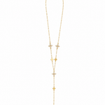 Collier Gia doré étanche avec motifs trèfles présenté à plat sur fond clair Ordiajade