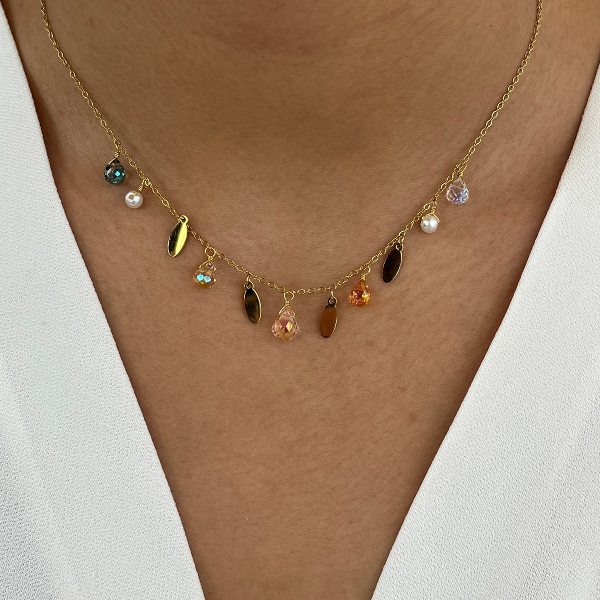 Collier Her doré en acier inoxydable 316L Ordiajade, résistant à l’eau et hypoallergénique
