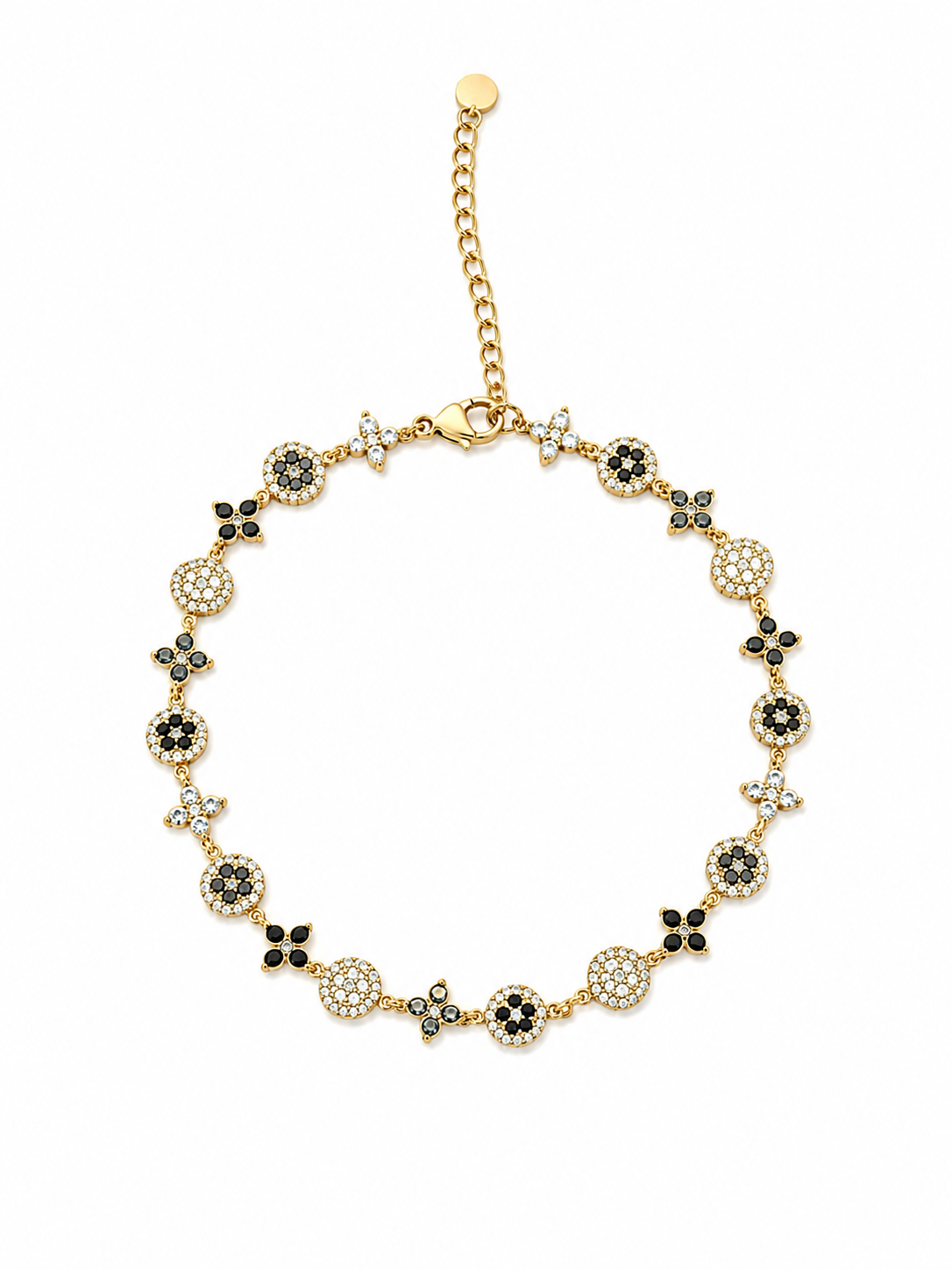 Collier Impératrice Black en acier inoxydable présenté à plat Ordiajade