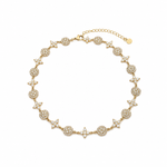Collier Impératrice White en acier inoxydable présenté à plat Ordiajade