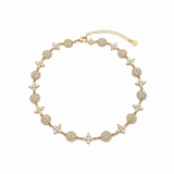Collier Impératrice White en acier inoxydable présenté à plat Ordiajade