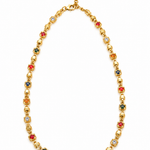 Collier Montmartre doré à pierres multicolores en acier inoxydable - Ordiajade