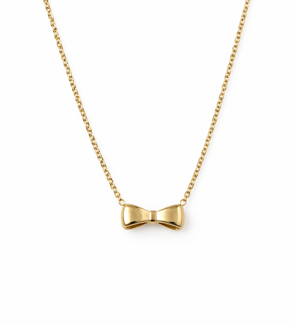 Collier fin en acier inoxydable doré avec pendentif motif nœud - Ordiajade