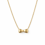 Collier fin en acier inoxydable doré avec pendentif motif nœud - Ordiajade