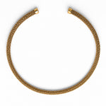 Collier ras de cou rigide torque Gaya doré avec maille texturée tressée en acier inoxydable - Ordiajade