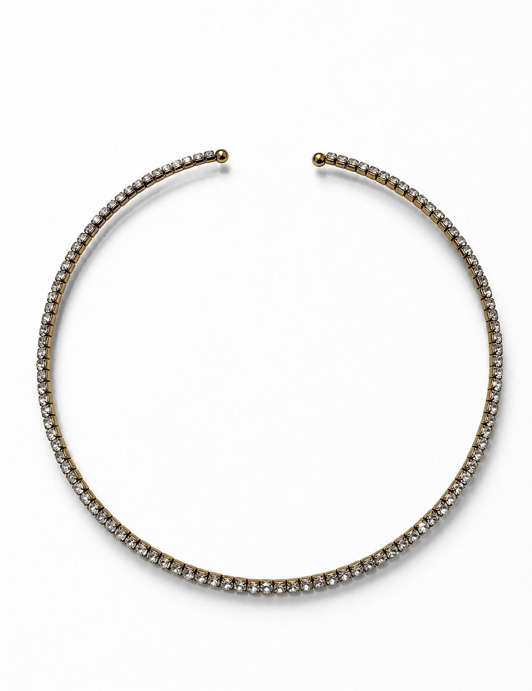 Collier ras de cou rigide torque Nour pavé de strass étincelants en acier inoxydable - Ordiajade
