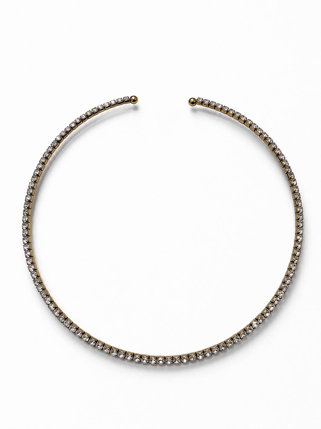 Collier ras de cou rigide torque Nour pavé de strass étincelants en acier inoxydable - Ordiajade