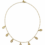 Collier Vanaia en acier inoxydable doré avec pampilles pendantes - Ordiajade