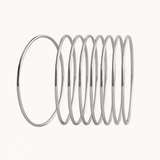 Ensemble de 7 joncs semainier argentés fins en acier inoxydable - Ordiajade