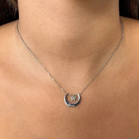 Collier Mina Acier Inoxydable (existe en Doré ou Argenté)