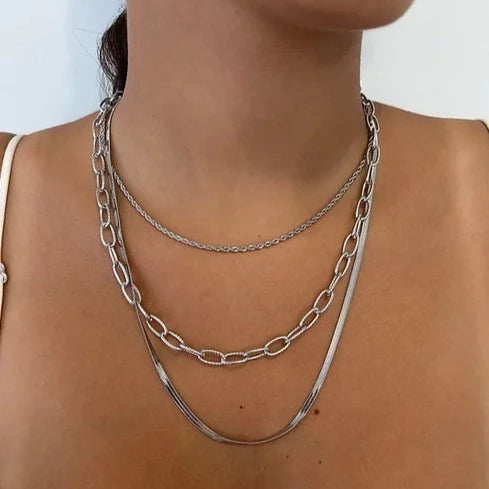 Collier Triple chaîne NAY Acier Inoxydable