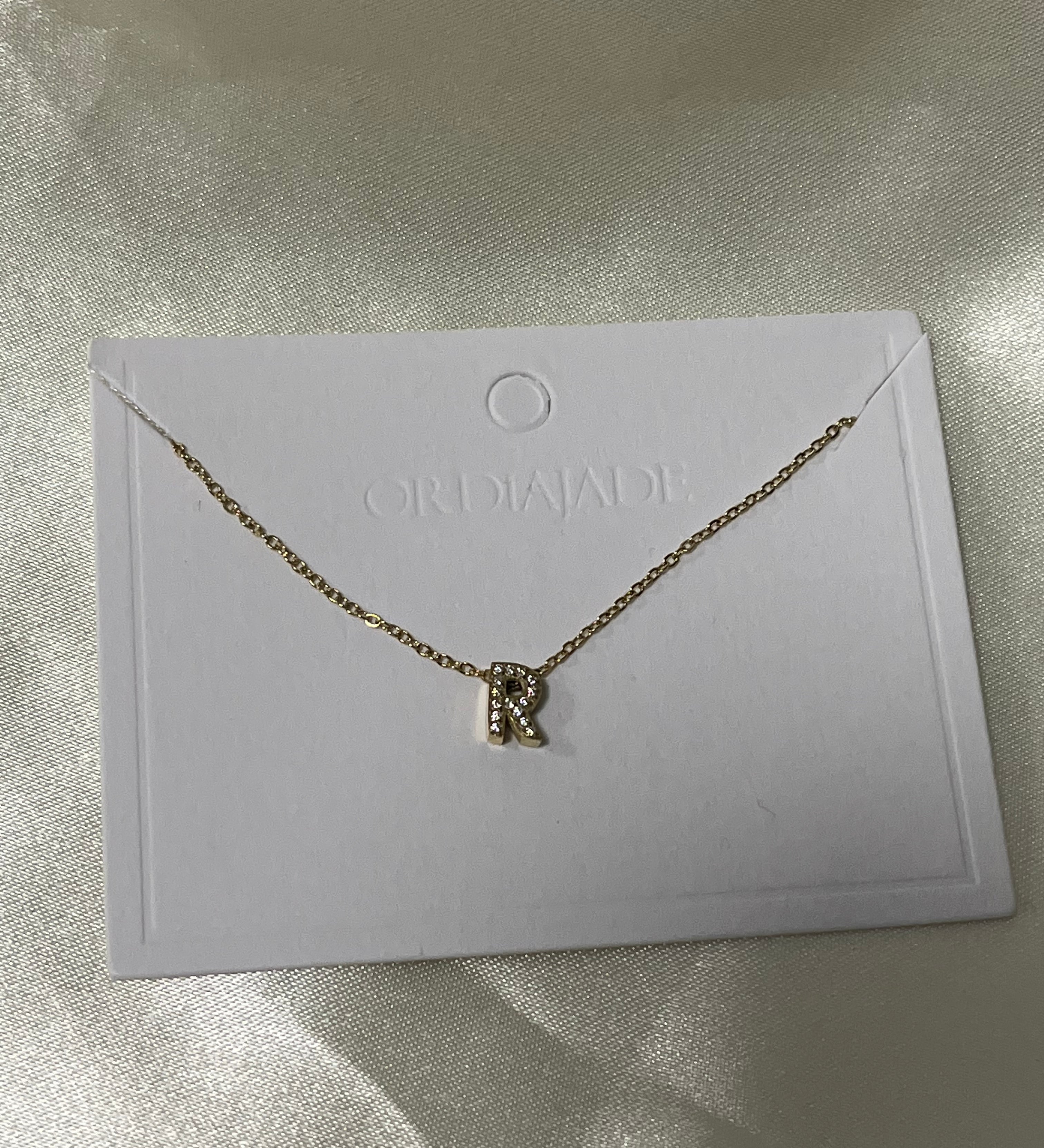Cuty Initial Rhinestone Necklace