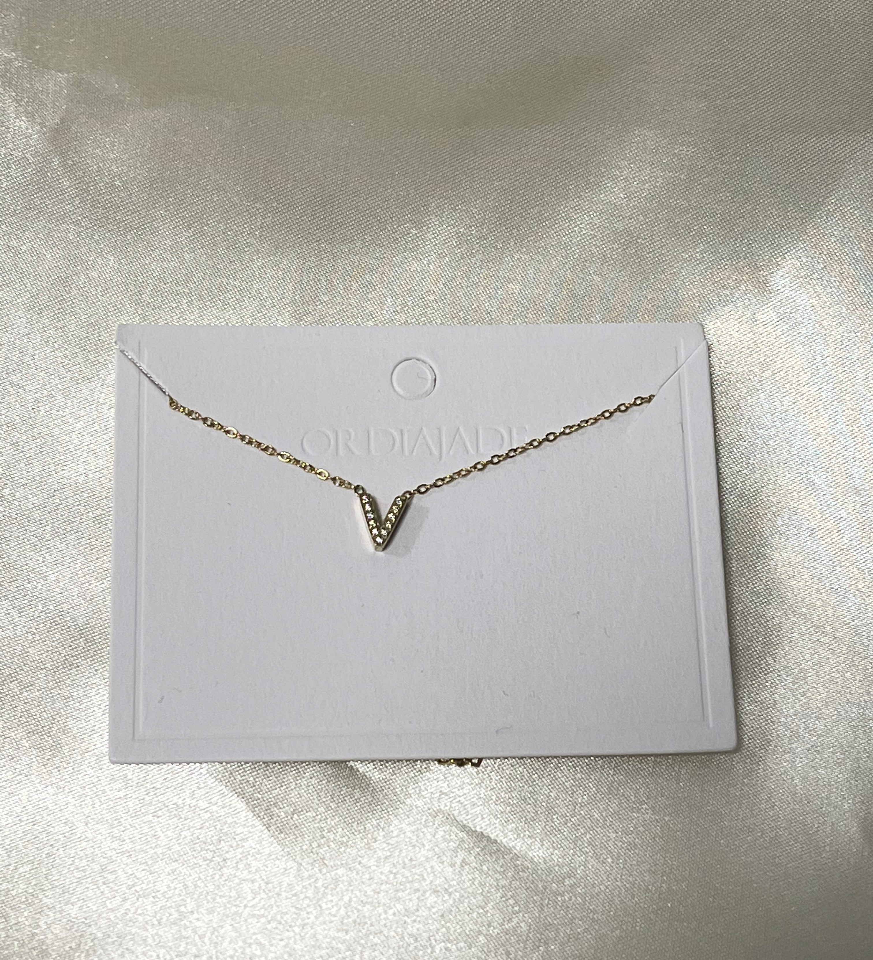 Cuty Initial Rhinestone Necklace