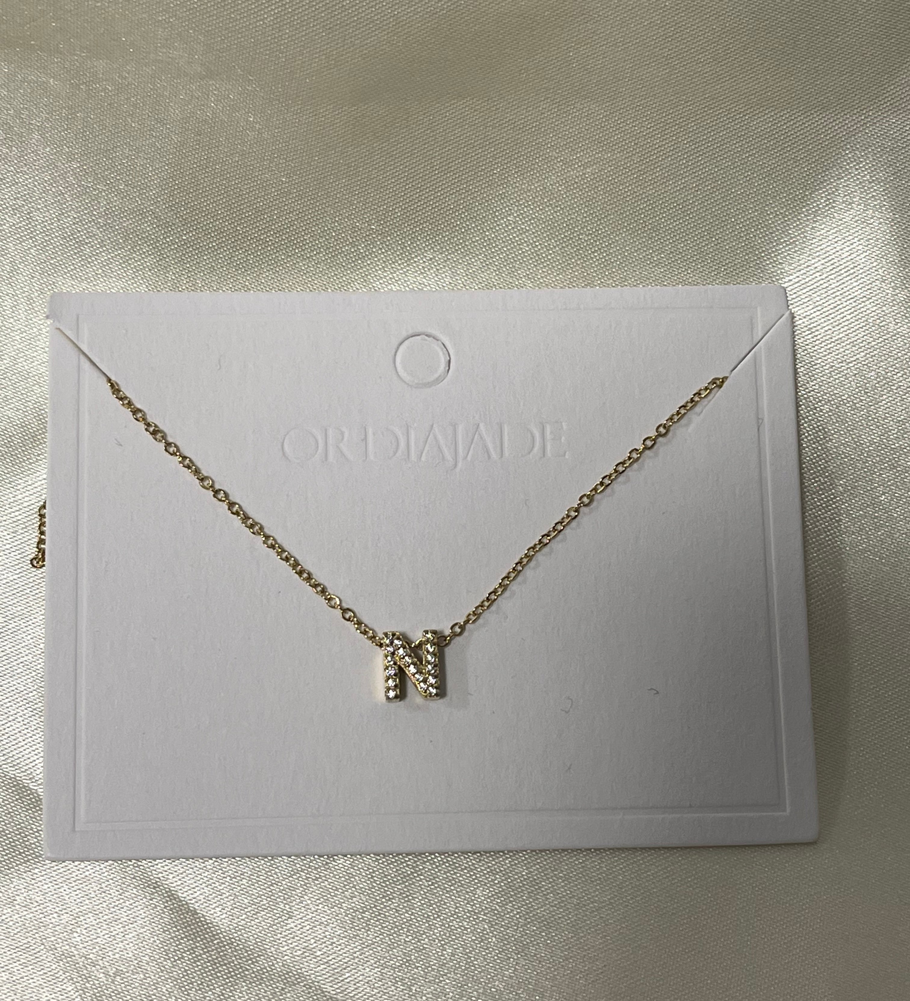 Cuty Initial Rhinestone Necklace