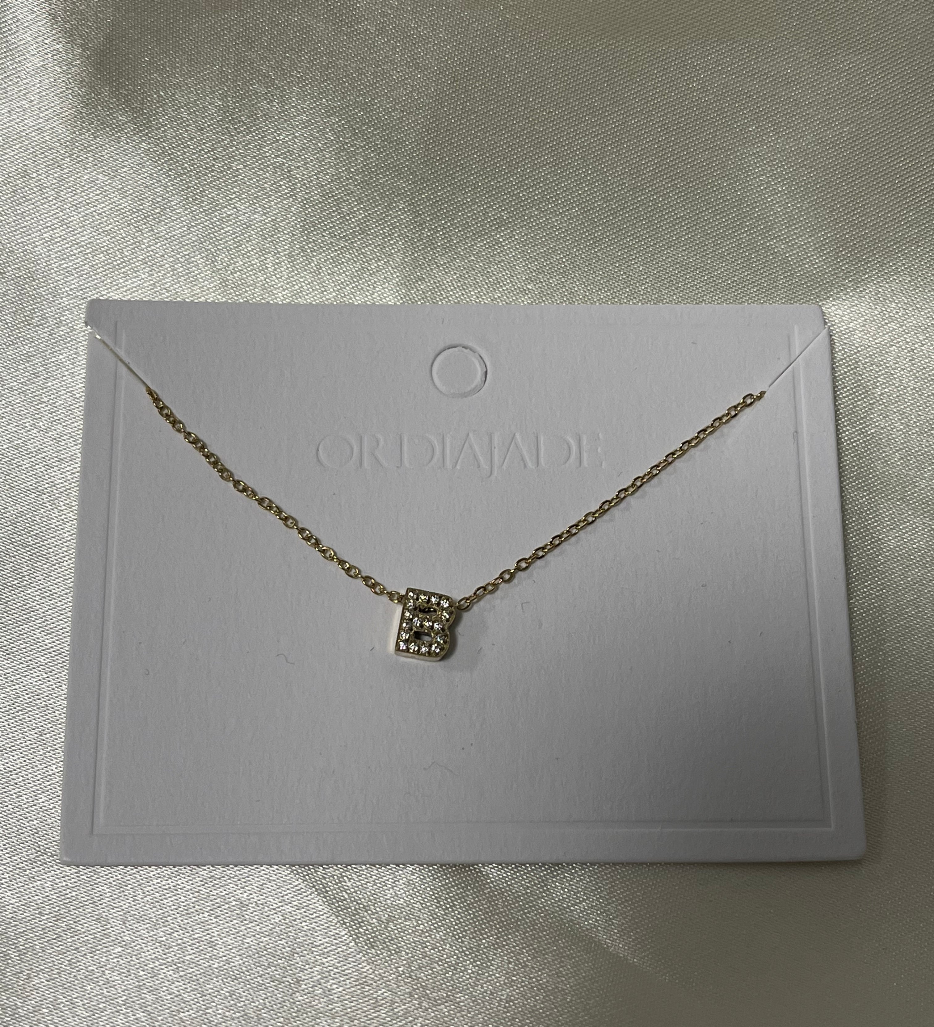 Cuty Initial Rhinestone Necklace