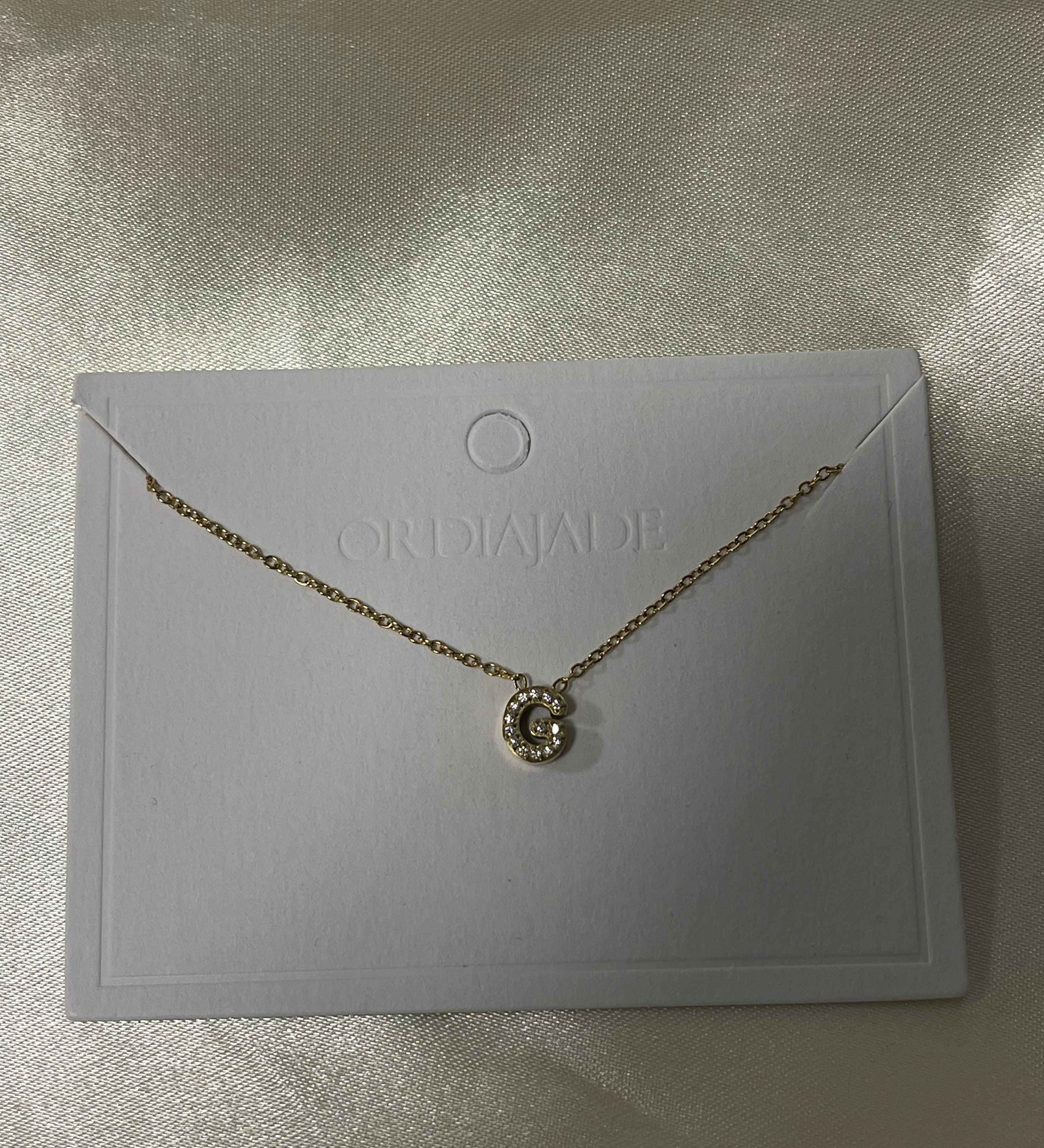 Cuty Initial Rhinestone Necklace