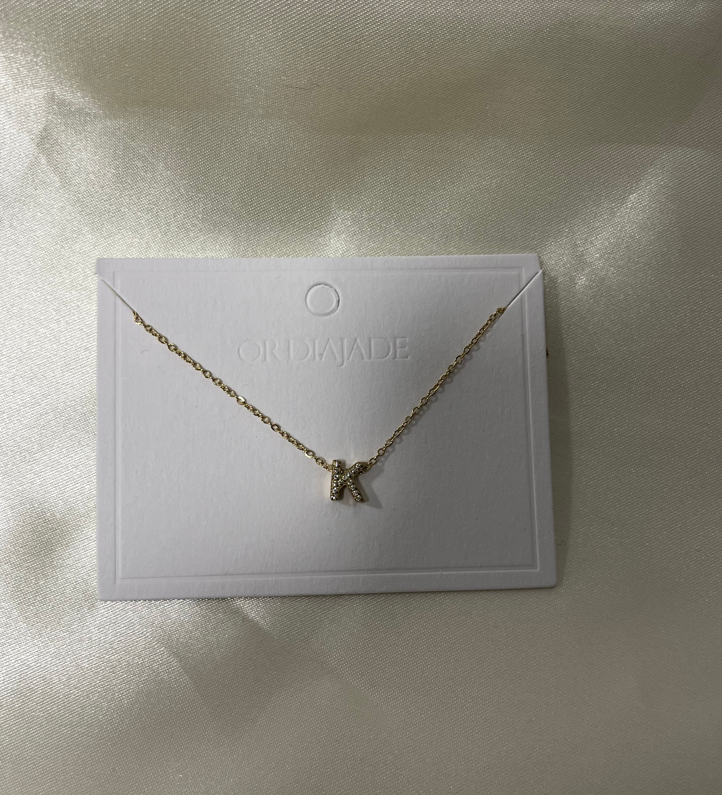 Cuty Initial Rhinestone Necklace