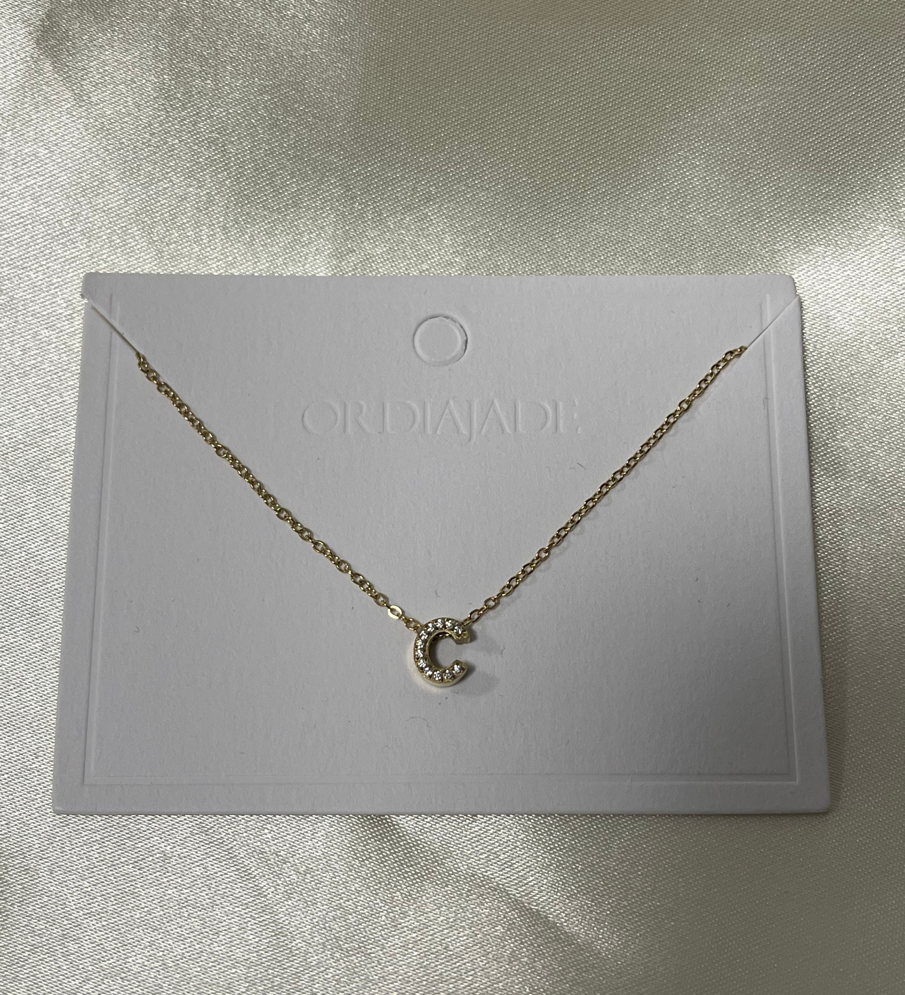 Cuty Initial Rhinestone Necklace