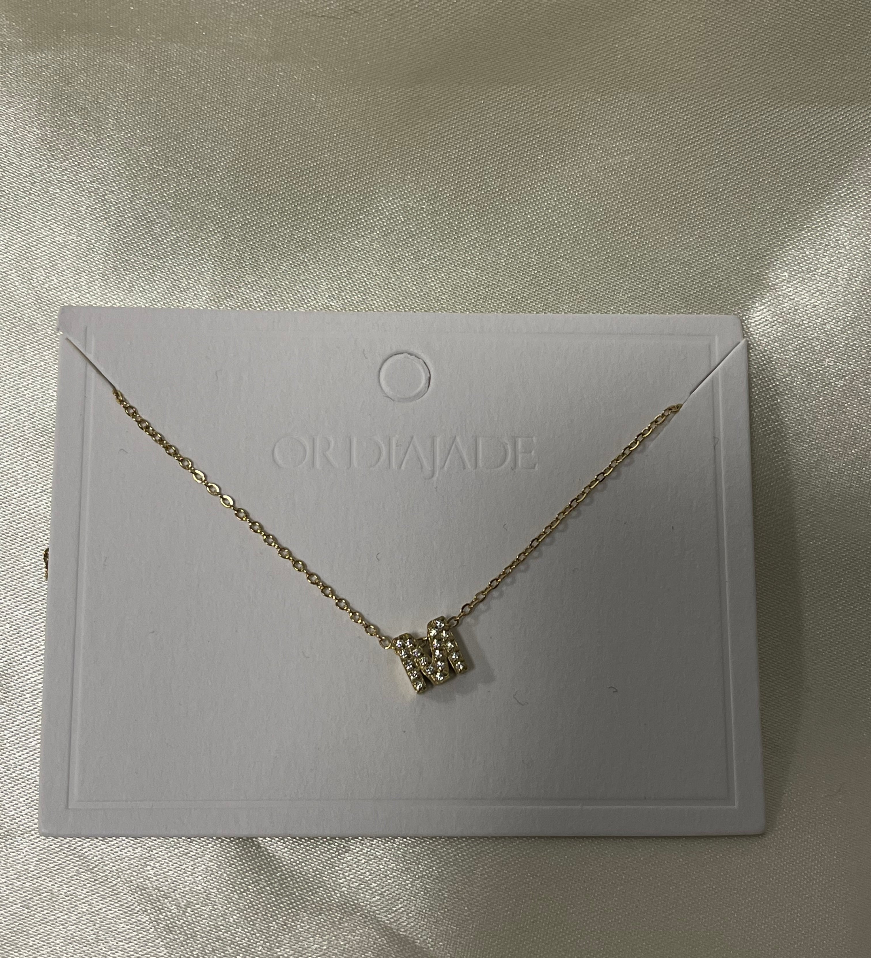 Cuty Initial Rhinestone Necklace