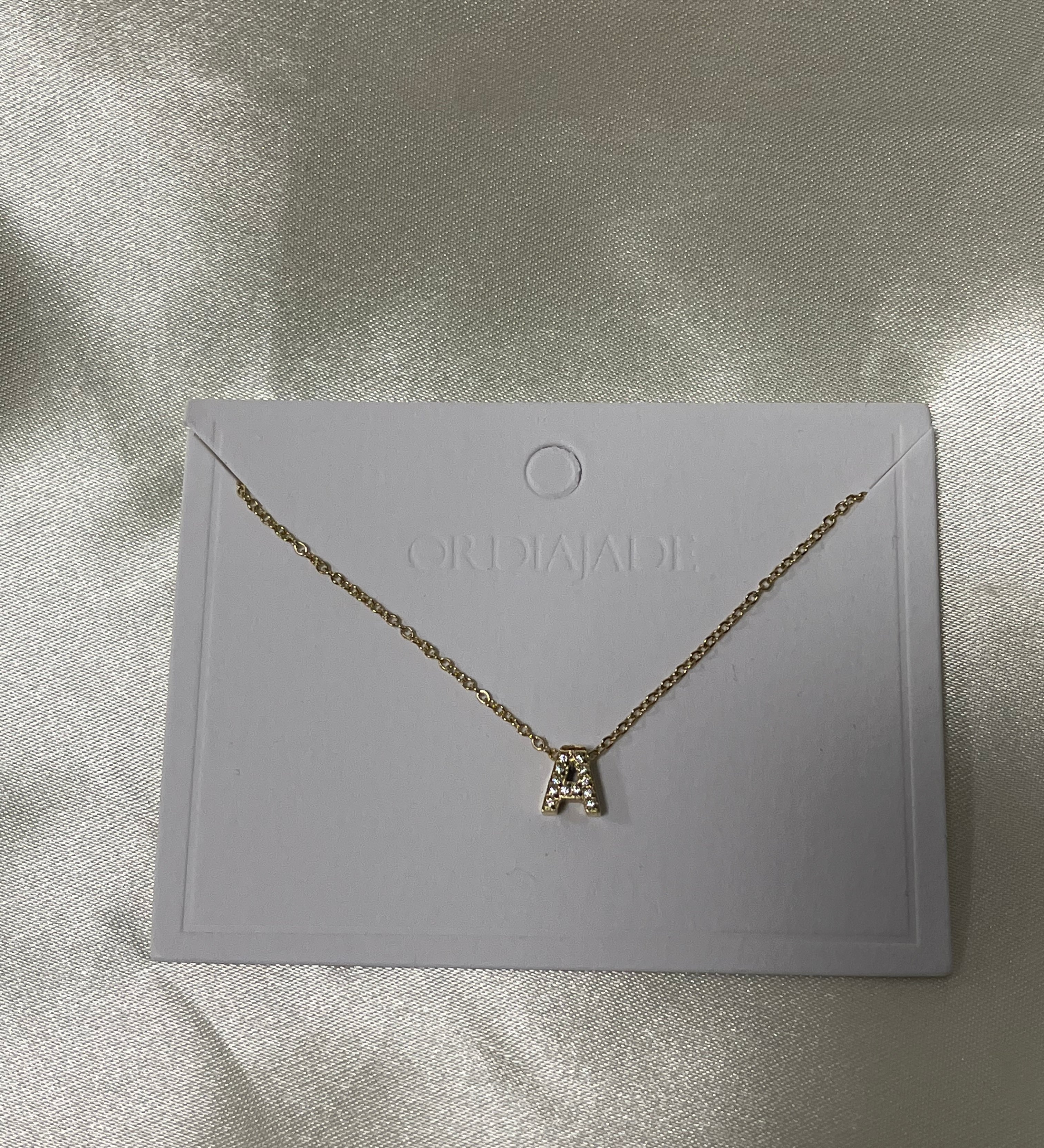 Cuty Initial Rhinestone Necklace