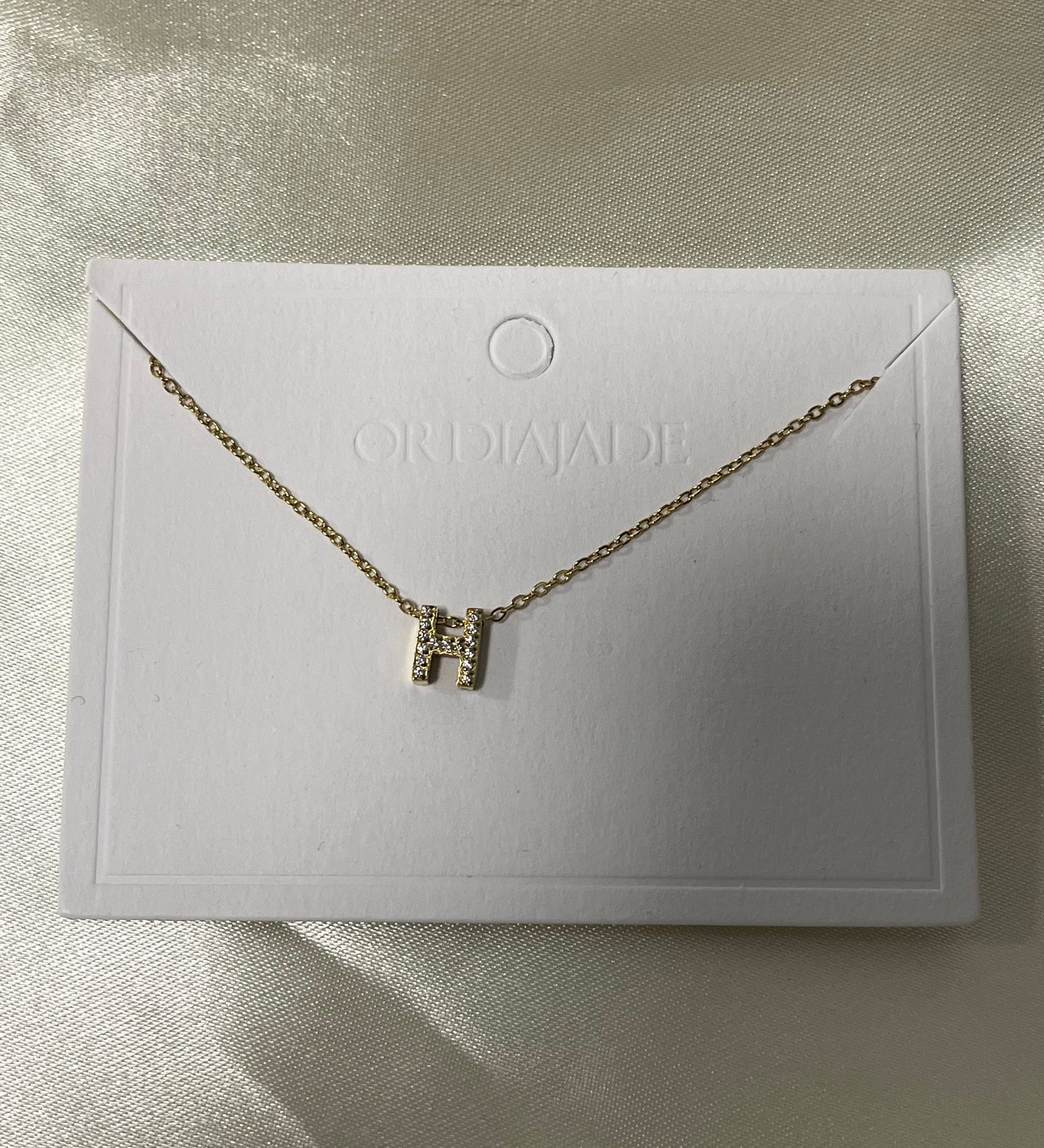 Cuty Initial Rhinestone Necklace