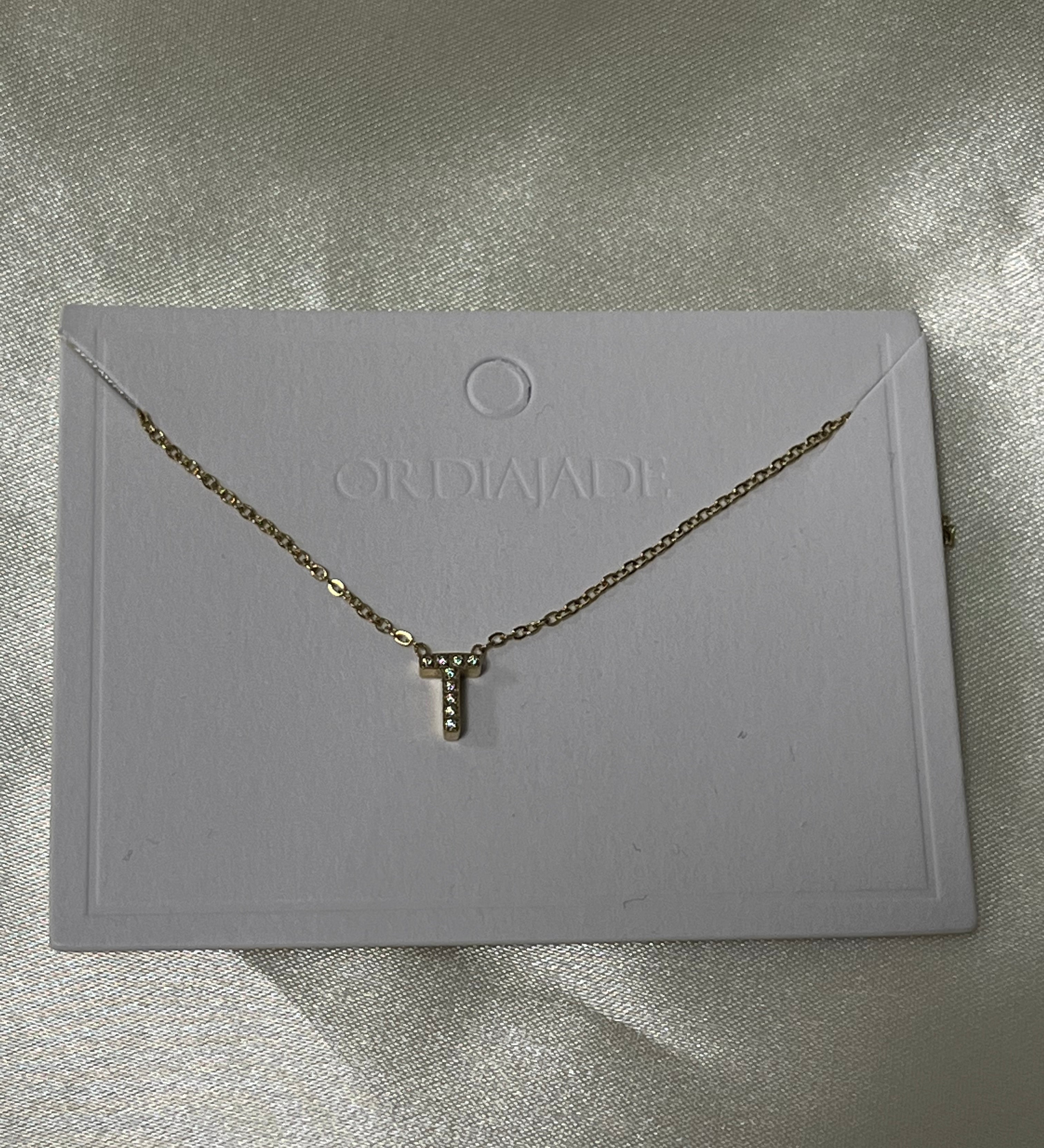Cuty Initial Rhinestone Necklace