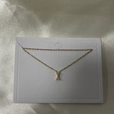 Cuty Initial Rhinestone Necklace