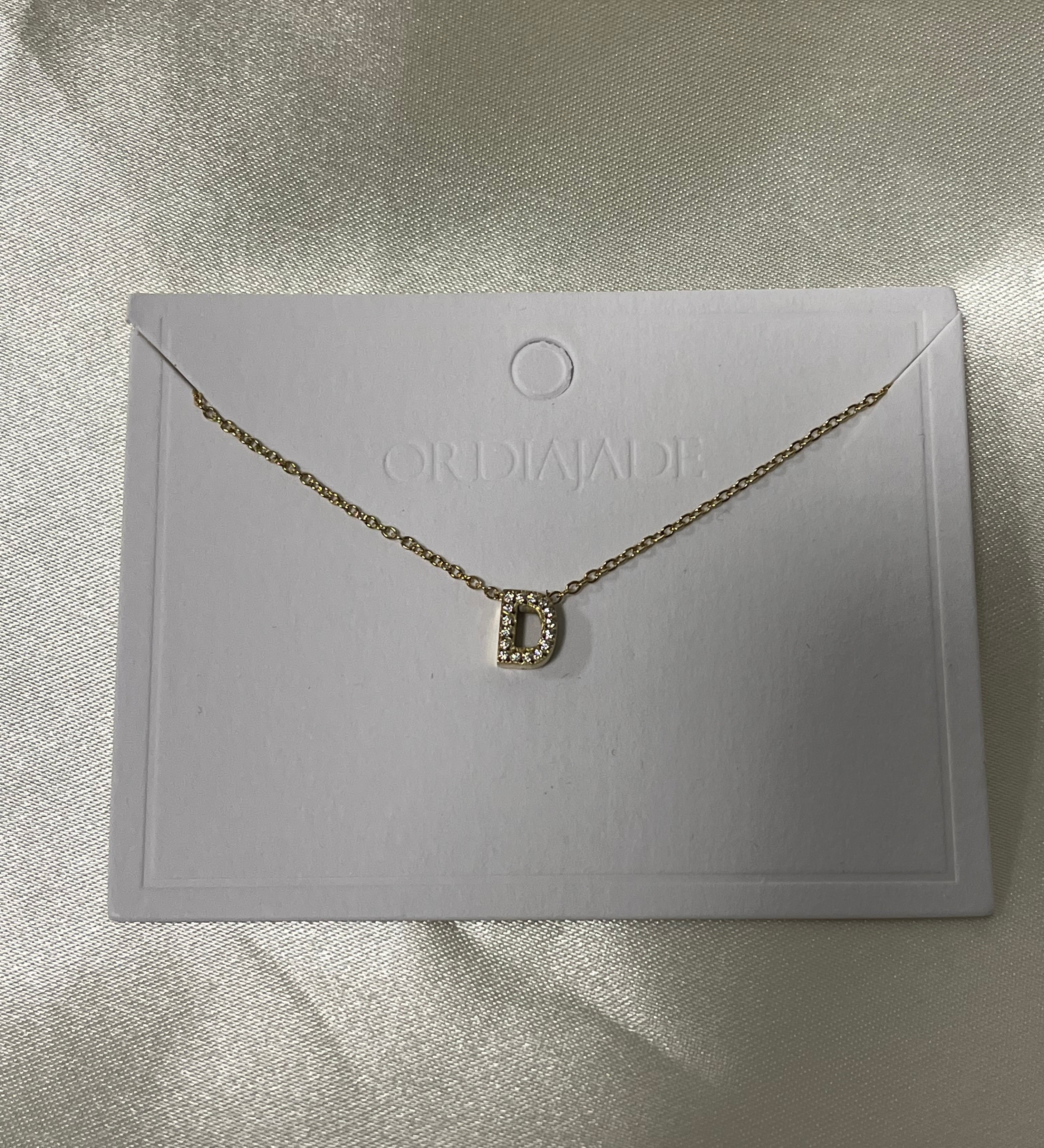 Cuty Initial Rhinestone Necklace